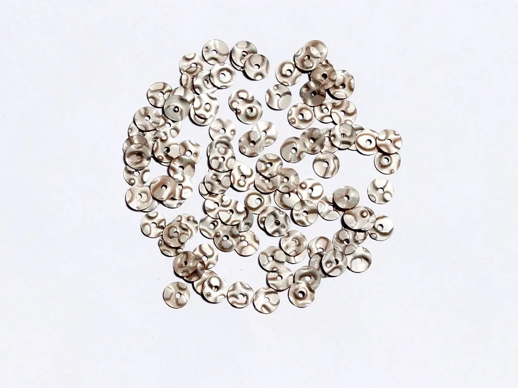 Light Silver Centre Hole Designer Circular Plastic Sequins- 7 mm(Wholesale)