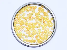 Light Yellow Centre Hole Bowl Plastic Sequins- 4 mm(Wholesale)
