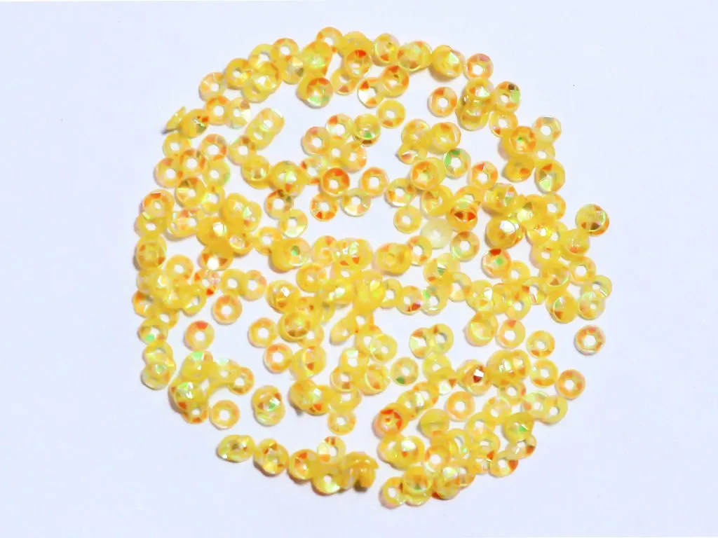 Light Yellow Centre Hole Bowl Plastic Sequins- 4 mm(Wholesale)