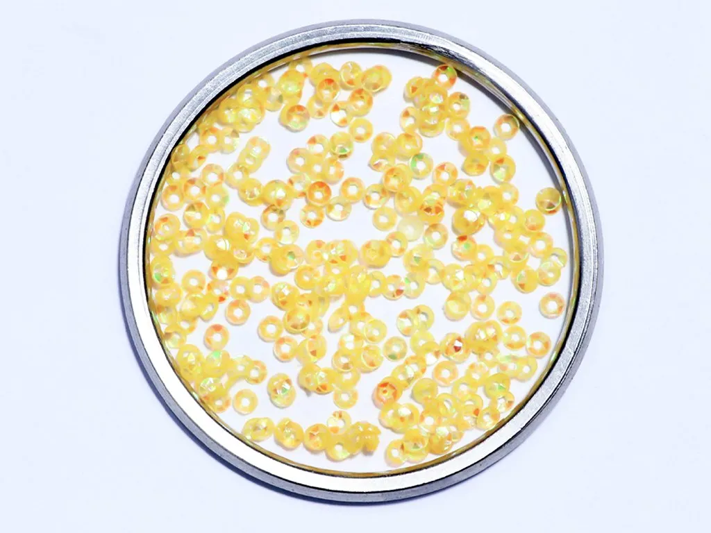 Light Yellow Centre Hole Bowl Plastic Sequins- 4 mm(Wholesale)