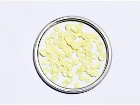 Light Yellow Centre Hole Circular Flat Plastic Sequins- 6 mm(Wholesale)