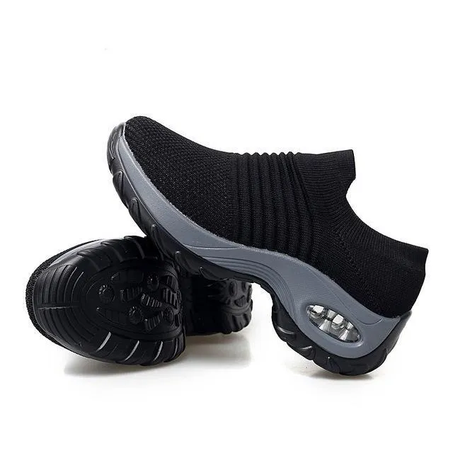 Mesh slip on sneakers for women comfort shoes for walking air cushion