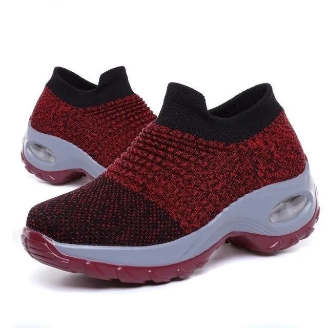 Mesh slip on sneakers for women comfort shoes for walking air cushion