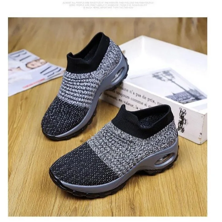 Mesh slip on sneakers for women comfort shoes for walking air cushion