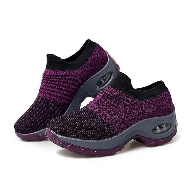Mesh slip on sneakers for women comfort shoes for walking air cushion