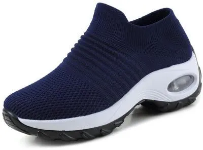 Mesh slip on sneakers for women comfort shoes for walking air cushion
