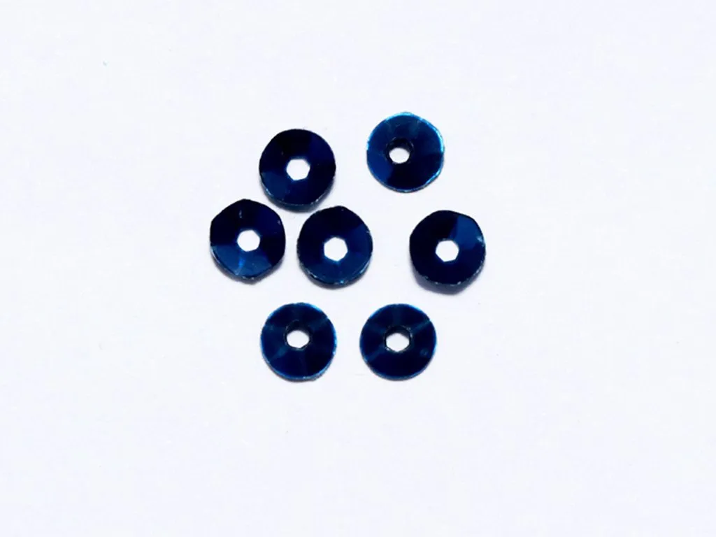 Metallic Blue Centre Hole Bowl Plastic Sequins- 5 mm(Wholesale)