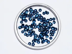 Metallic Blue Centre Hole Bowl Plastic Sequins- 5 mm(Wholesale)