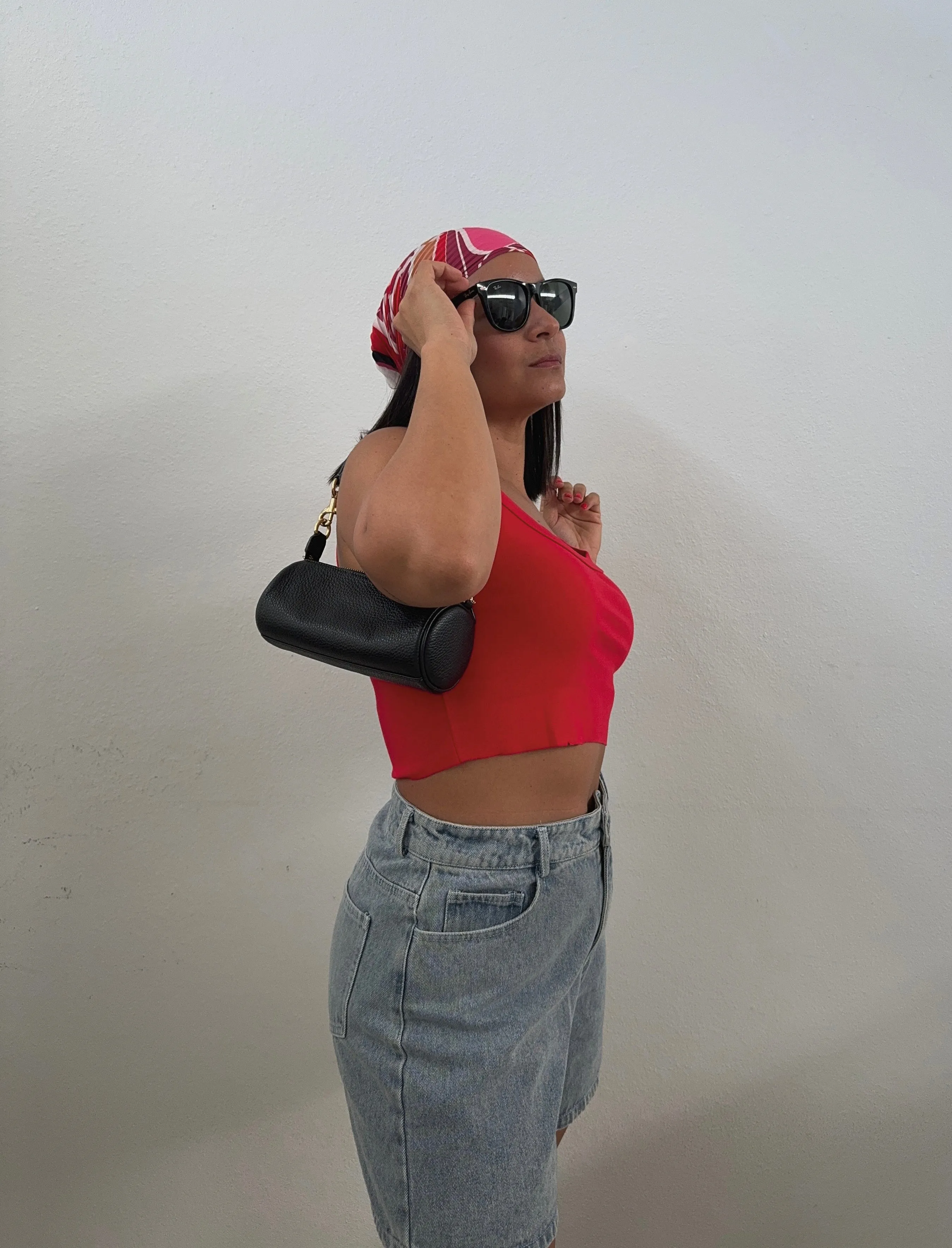 Mid Length Denim Shorts
