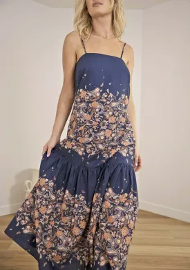 Midsummer's Paisley Linen Maxi Dress
