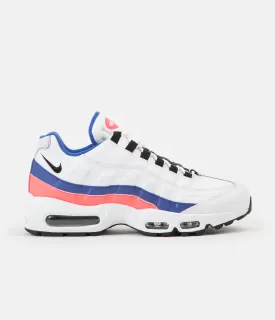 Nike Air Max 95 Essential Shoes - White / Black - Solar Red - Ultramarine