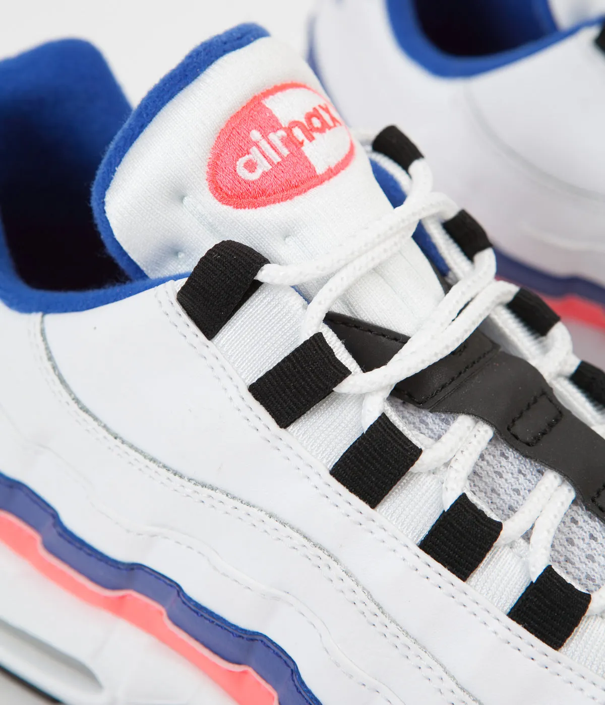 Nike Air Max 95 Essential Shoes - White / Black - Solar Red - Ultramarine