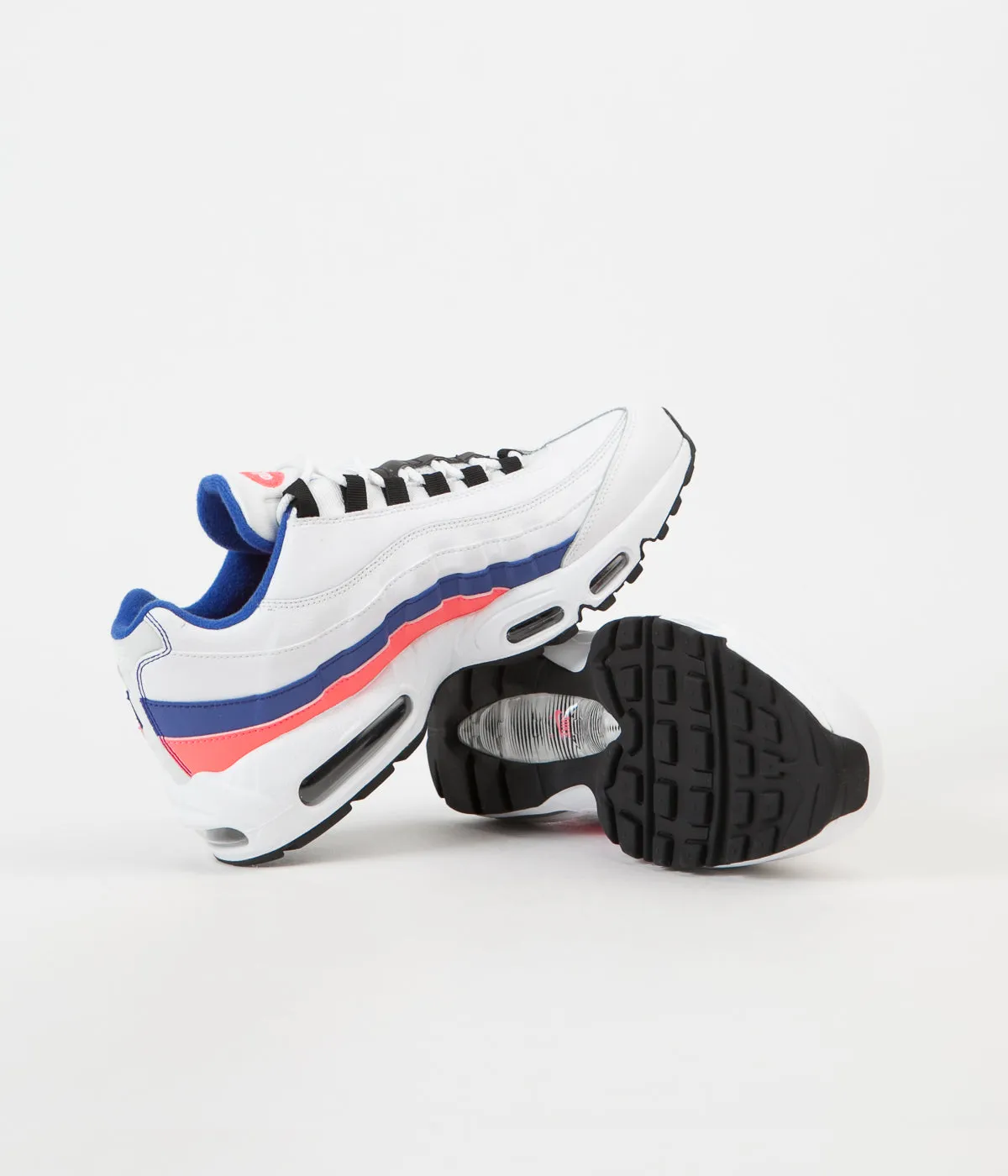 Nike Air Max 95 Essential Shoes - White / Black - Solar Red - Ultramarine