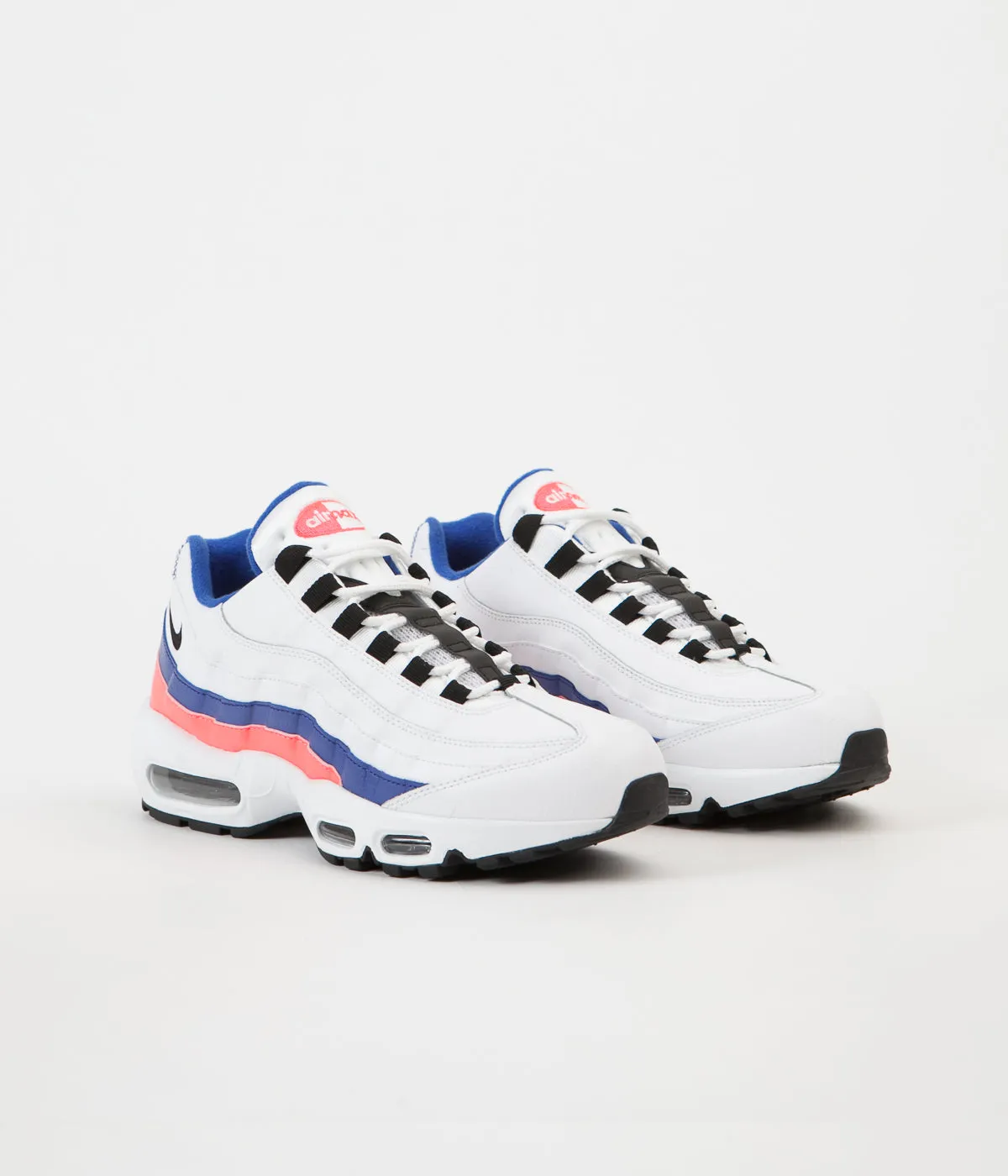 Nike Air Max 95 Essential Shoes - White / Black - Solar Red - Ultramarine