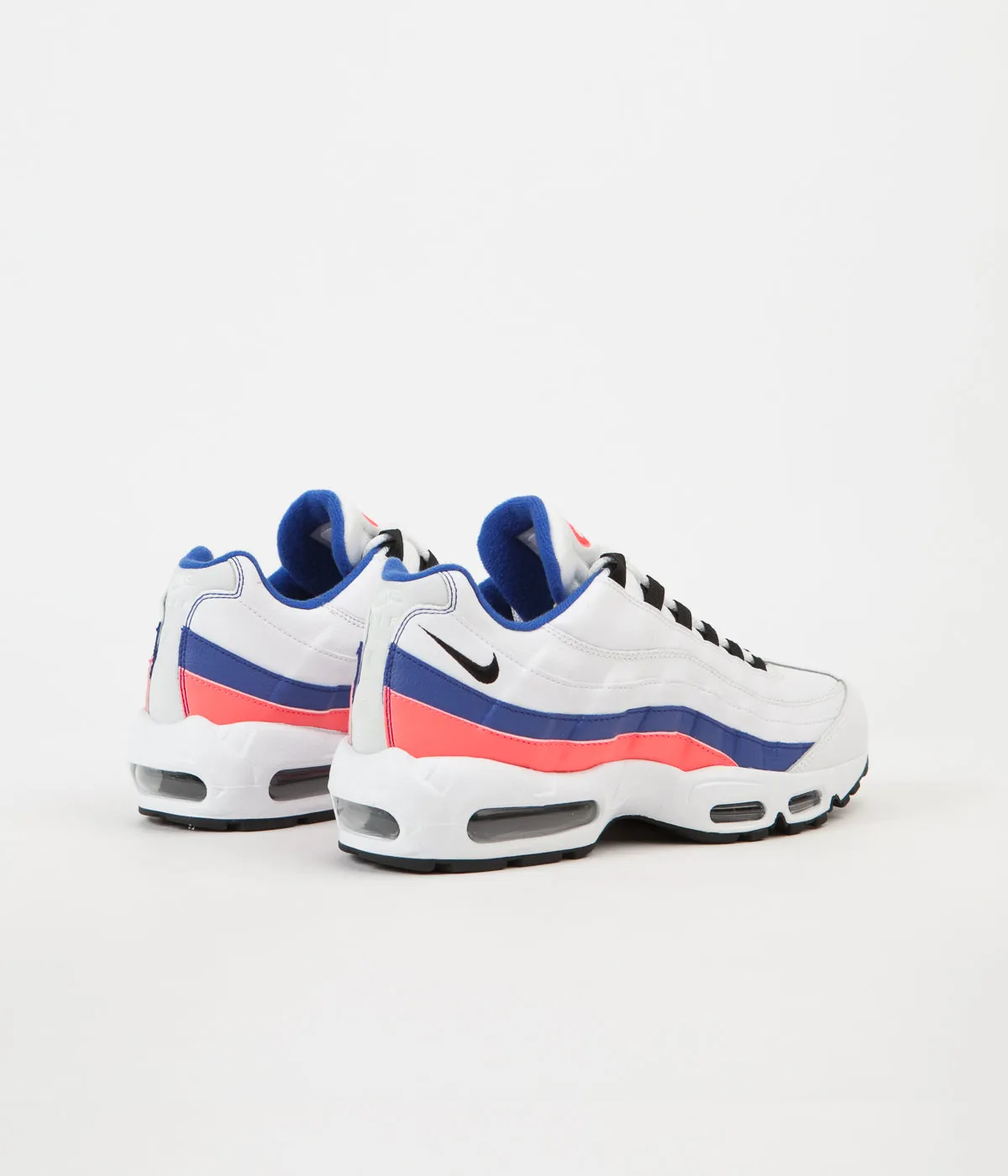 Nike Air Max 95 Essential Shoes - White / Black - Solar Red - Ultramarine