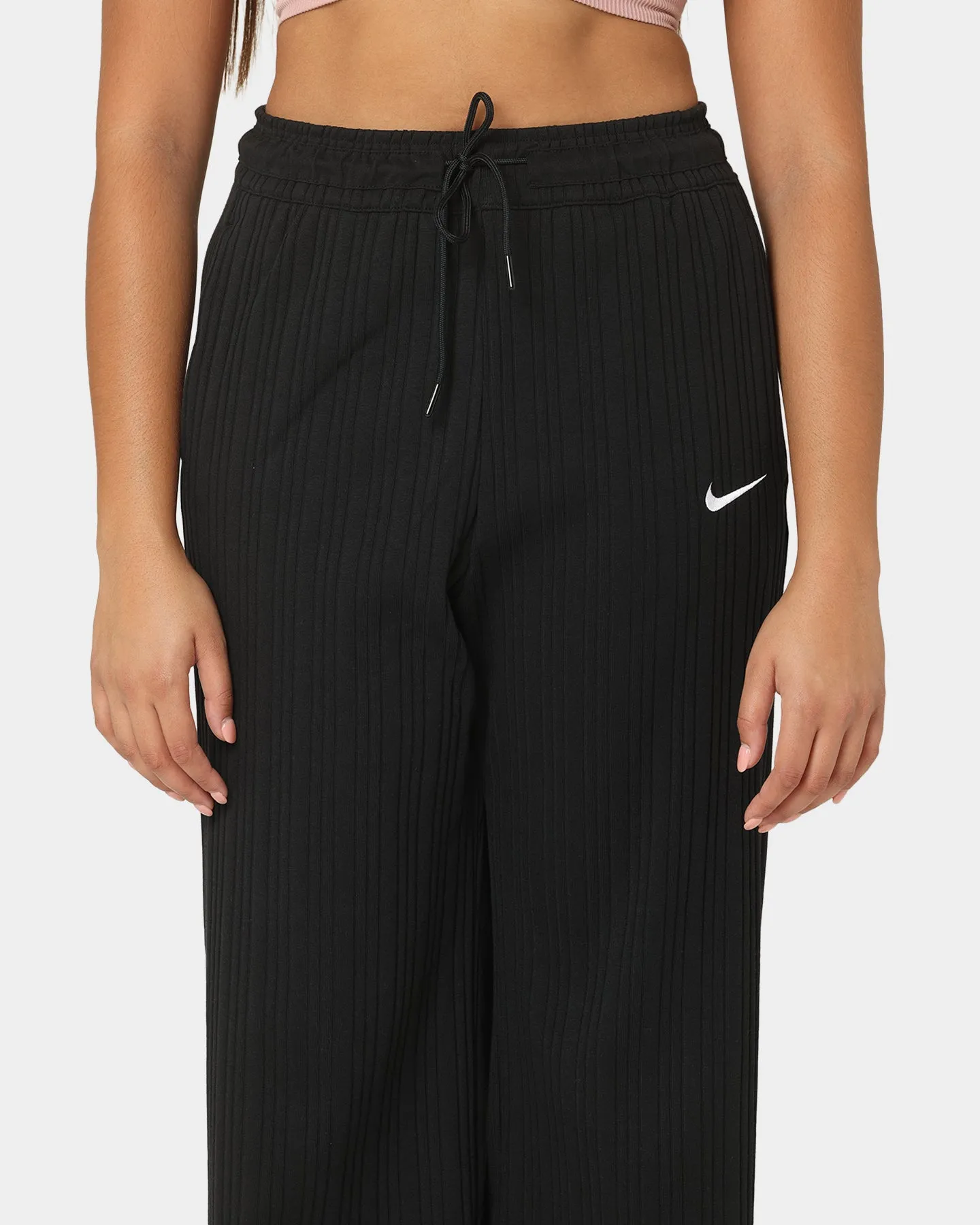 Nike Women's Nike Sportswear Jersey Rib Wide Leg Pants Black/White