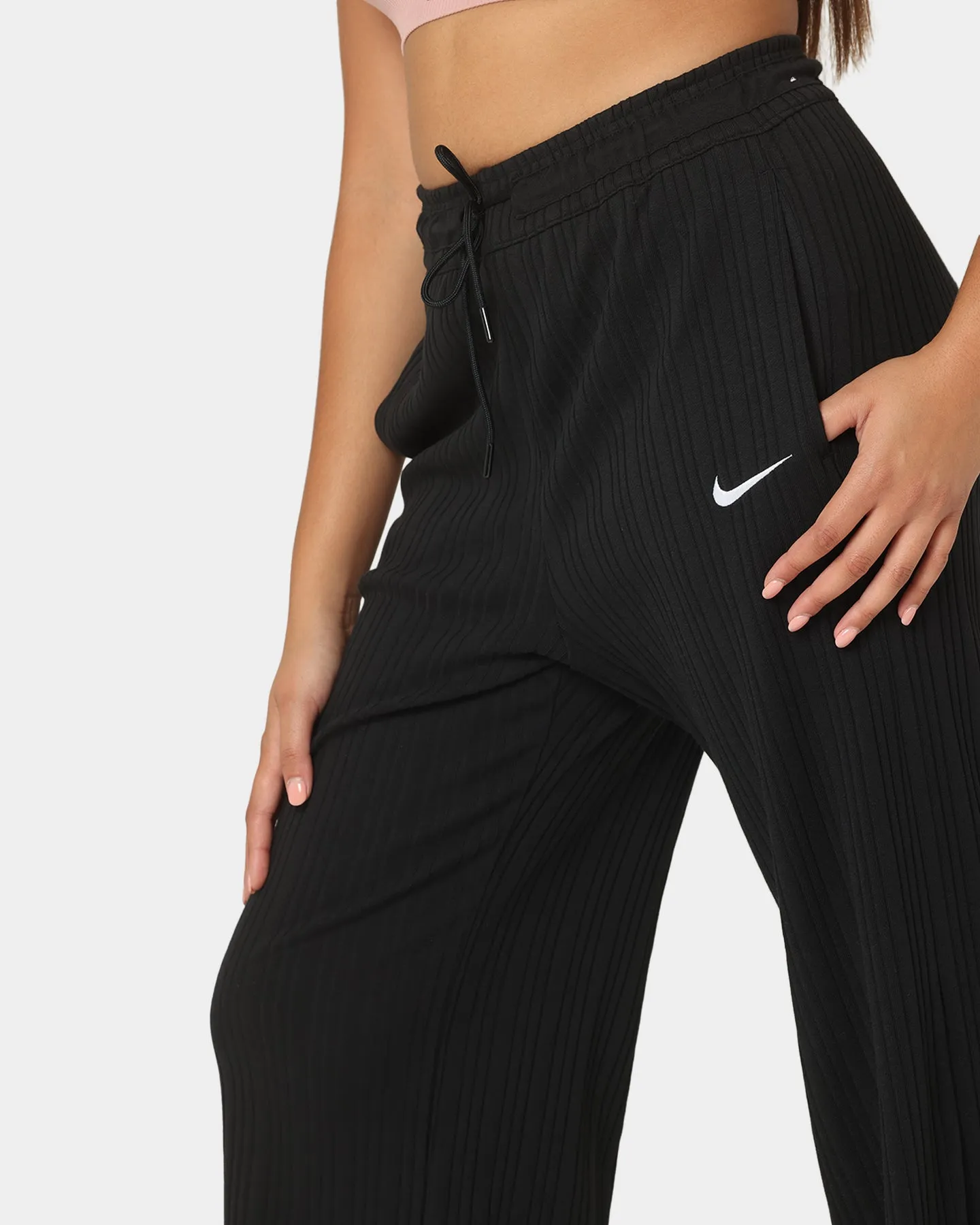 Nike Women's Nike Sportswear Jersey Rib Wide Leg Pants Black/White