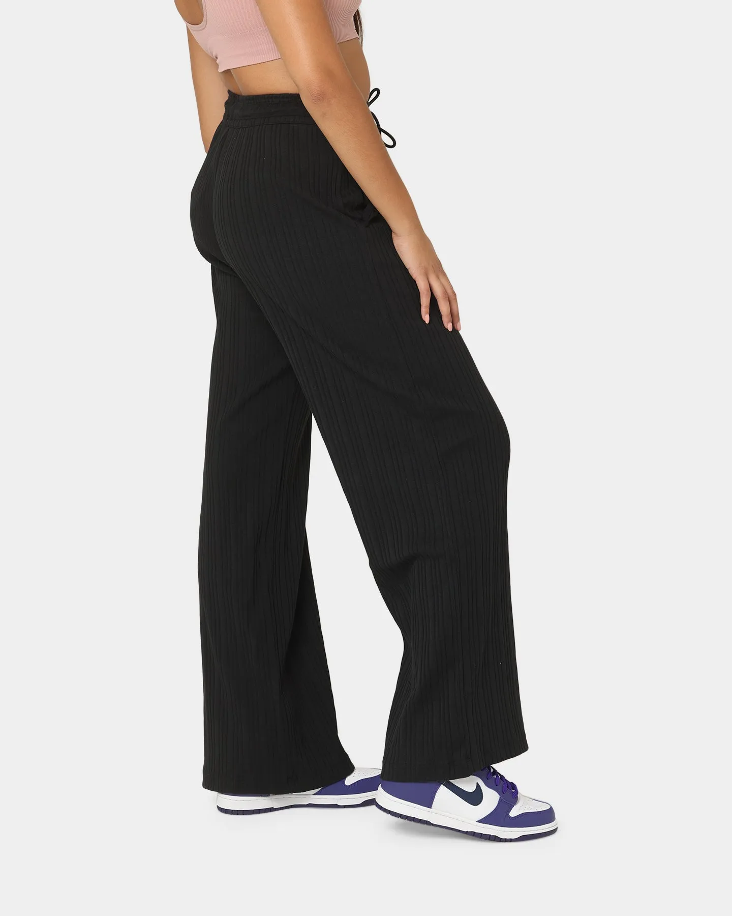 Nike Women's Nike Sportswear Jersey Rib Wide Leg Pants Black/White