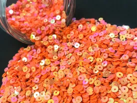 Orange Metallic Circular Sequins