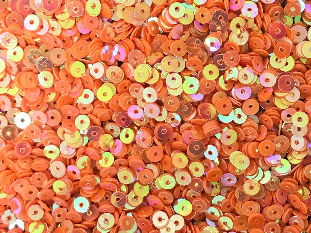 Orange Metallic Circular Sequins