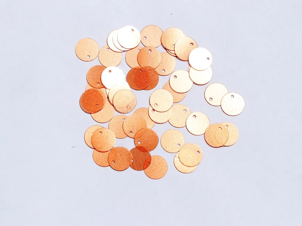 Orange One Hole Circular Plastic Sequins- 12 mm(Wholesale)