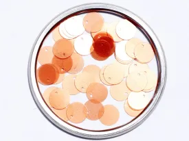 Orange One Hole Circular Plastic Sequins- 12 mm(Wholesale)