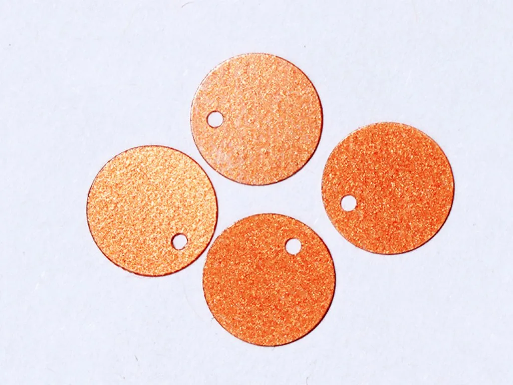 Orange One Hole Circular Plastic Sequins- 12 mm(Wholesale)