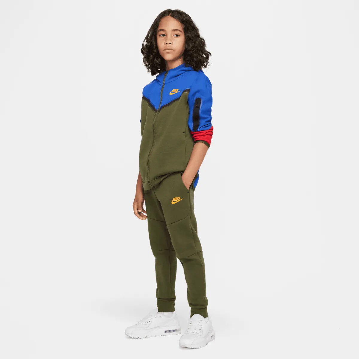 Pantalon jogging Nike Tech Fleece Junior - Kaki/Noir