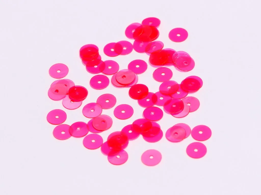 Pink Center Hole Circular Plastic Sequins(Wholesale)