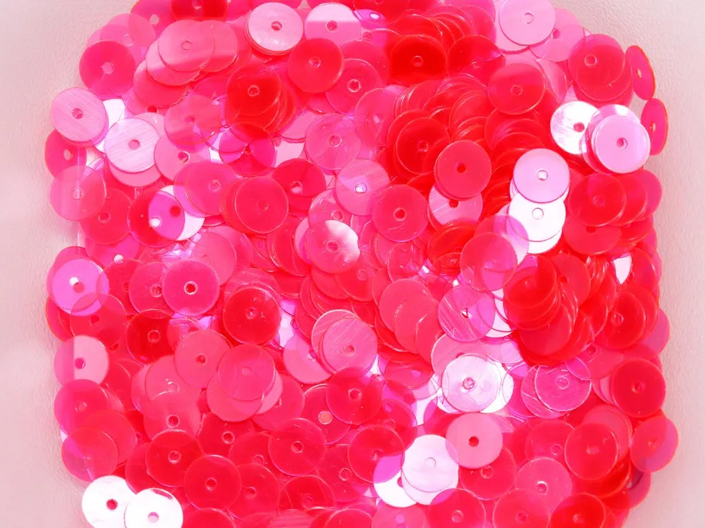 Pink Center Hole Circular Plastic Sequins(Wholesale)