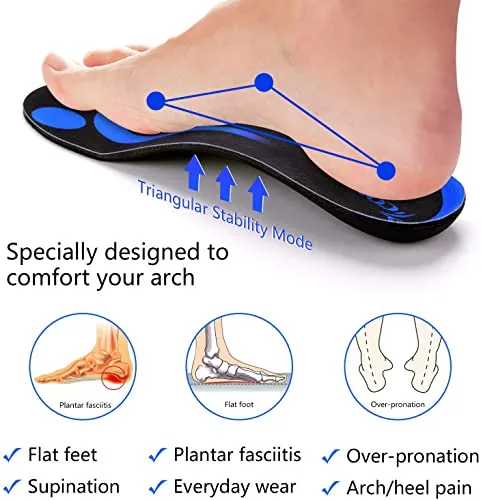 Plantar Fasciitis Feet Arch Support Insoles for Men and Women Shoe Inserts - Orthotic Inserts - Flat Feet Running Athletic Best Shoe Insoles-Orthotic insoles for Relieve High Arch Foot Pain