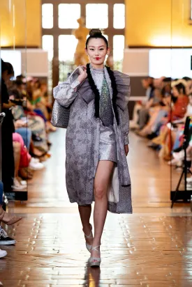 "Over-the-Top- Round Top" Sleeveless Party Kimono Vest Reimagined Vintage Kimono - Kimono Zulu Artist Collaboration with Selven O'Keef Jarmon