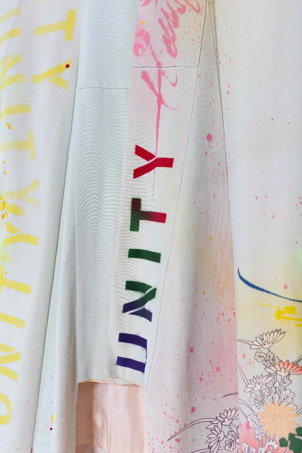 "UNITY" Reimagined Vintage Kimono - Kimono Zulu Artist Collaboration with Mr.D 1987