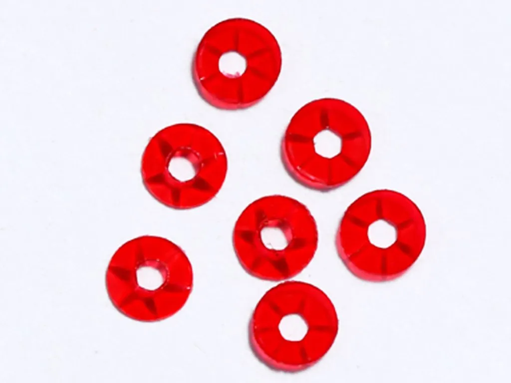 Red Transparent Centre Hole Bowl Plastic Sequins- 5 mm(Wholesale)