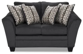 Sherwood Chenille Condo Loveseat - Charcoal