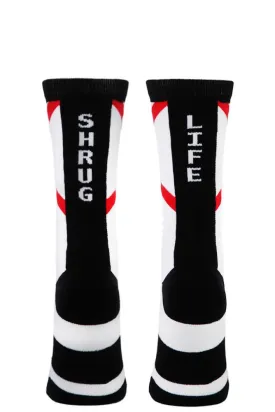 Shrug Life White Performance Crew Socks- The Sox Box
