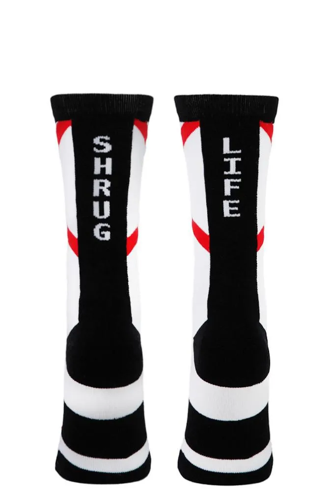 Shrug Life White Performance Crew Socks- The Sox Box
