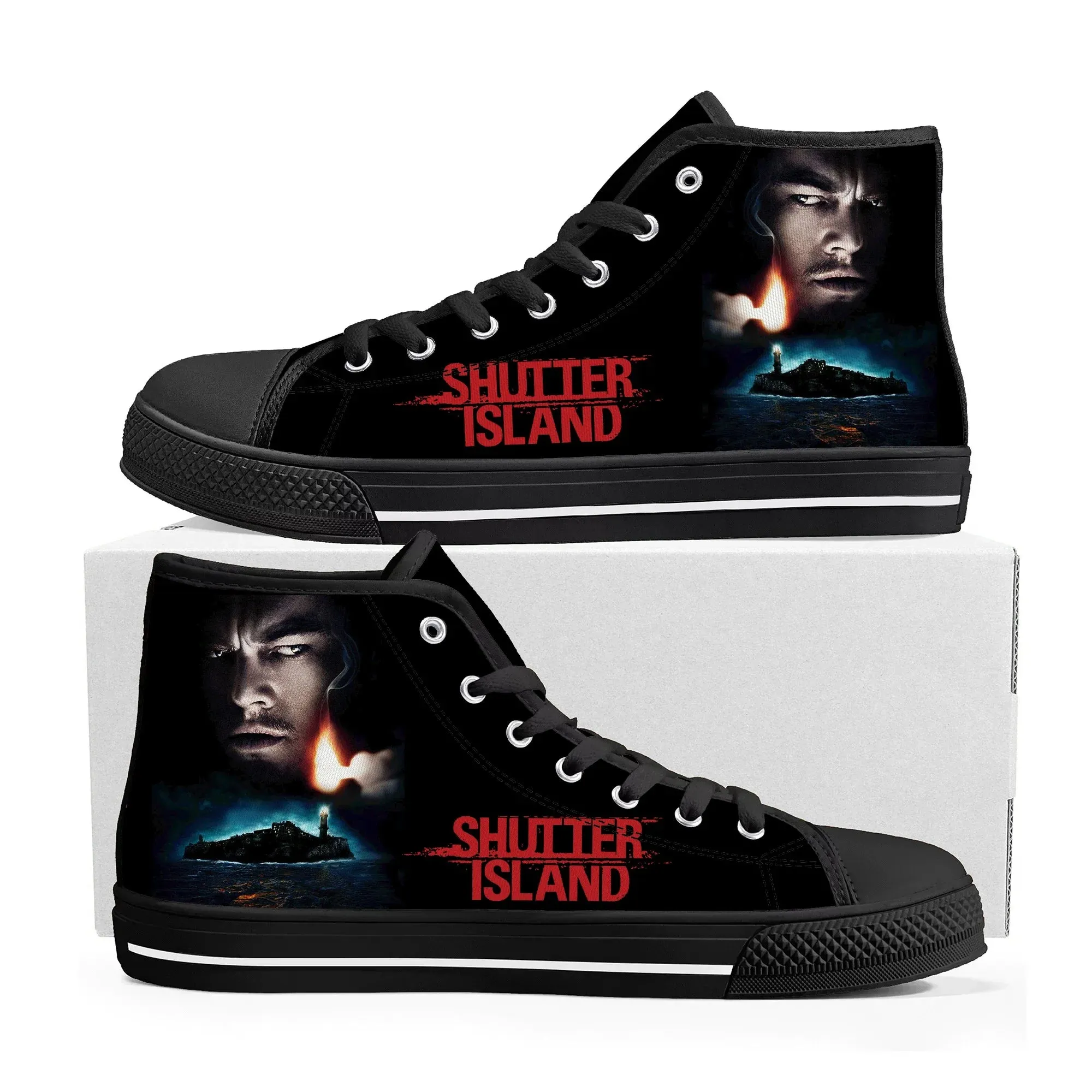 Shutter Island High-Top Canvas Sneakers | Custom Leonardo DiCaprio Fan Shoes