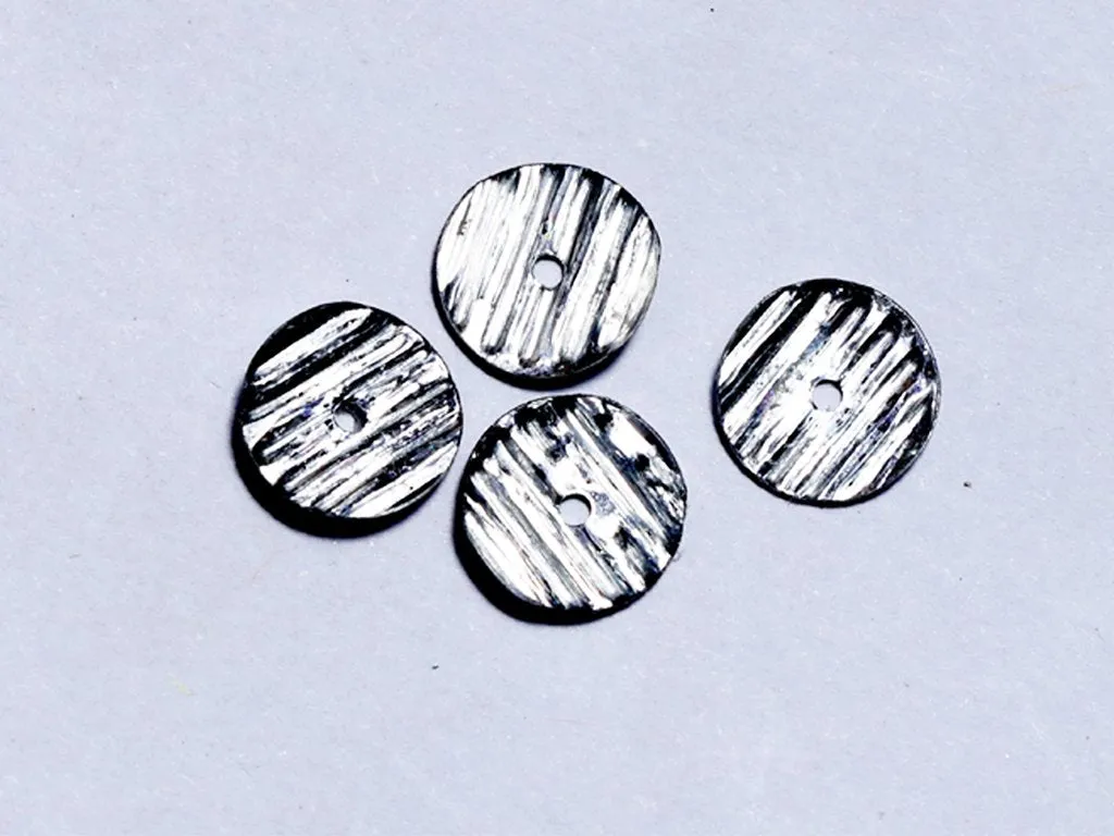 Silver Center Hole Circular Designer Plastic Sequins- 10 mm
