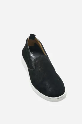 Slip On Sneakers - Black Suede