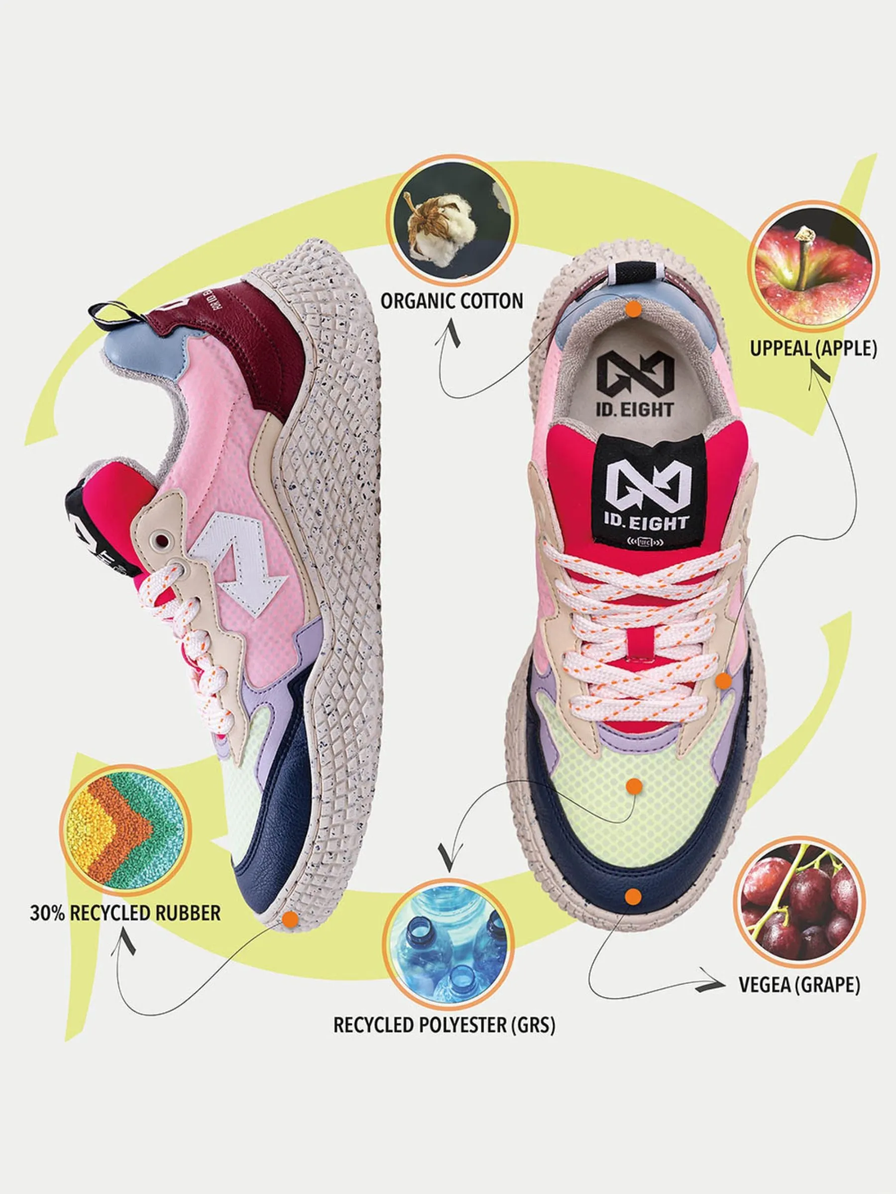 Sneakers "Hana Mix Orange" Multicolor Vegan | id.eight