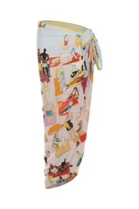 Soft Pink Sunbathers Rayon Sarong