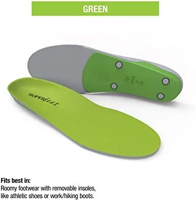 Superfeet Green Insoles | High Arch Support | Orthotic Shoe Inserts for Maximum Support | Unisex