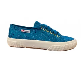 Superga scarpa sneakers da donna in sangallo satin 2750 S008C40 D33 ottanio