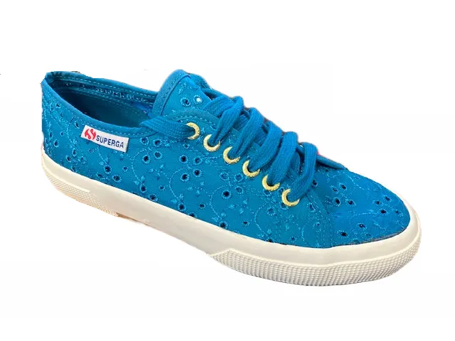 Superga scarpa sneakers da donna in sangallo satin 2750 S008C40 D33 ottanio