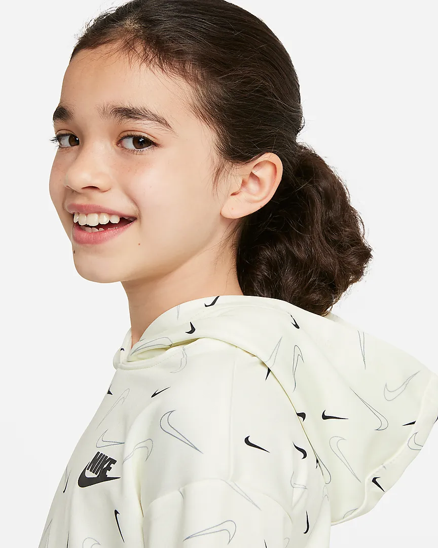 Sweat Capuche Nike Sportswear Swooshfetti Enfant Fille - Jaune