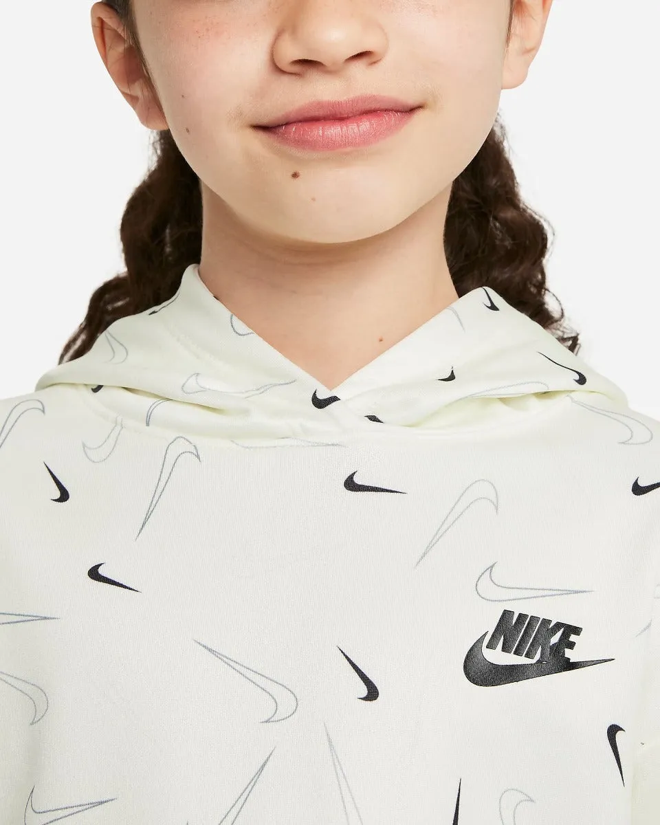 Sweat Capuche Nike Sportswear Swooshfetti Enfant Fille - Jaune