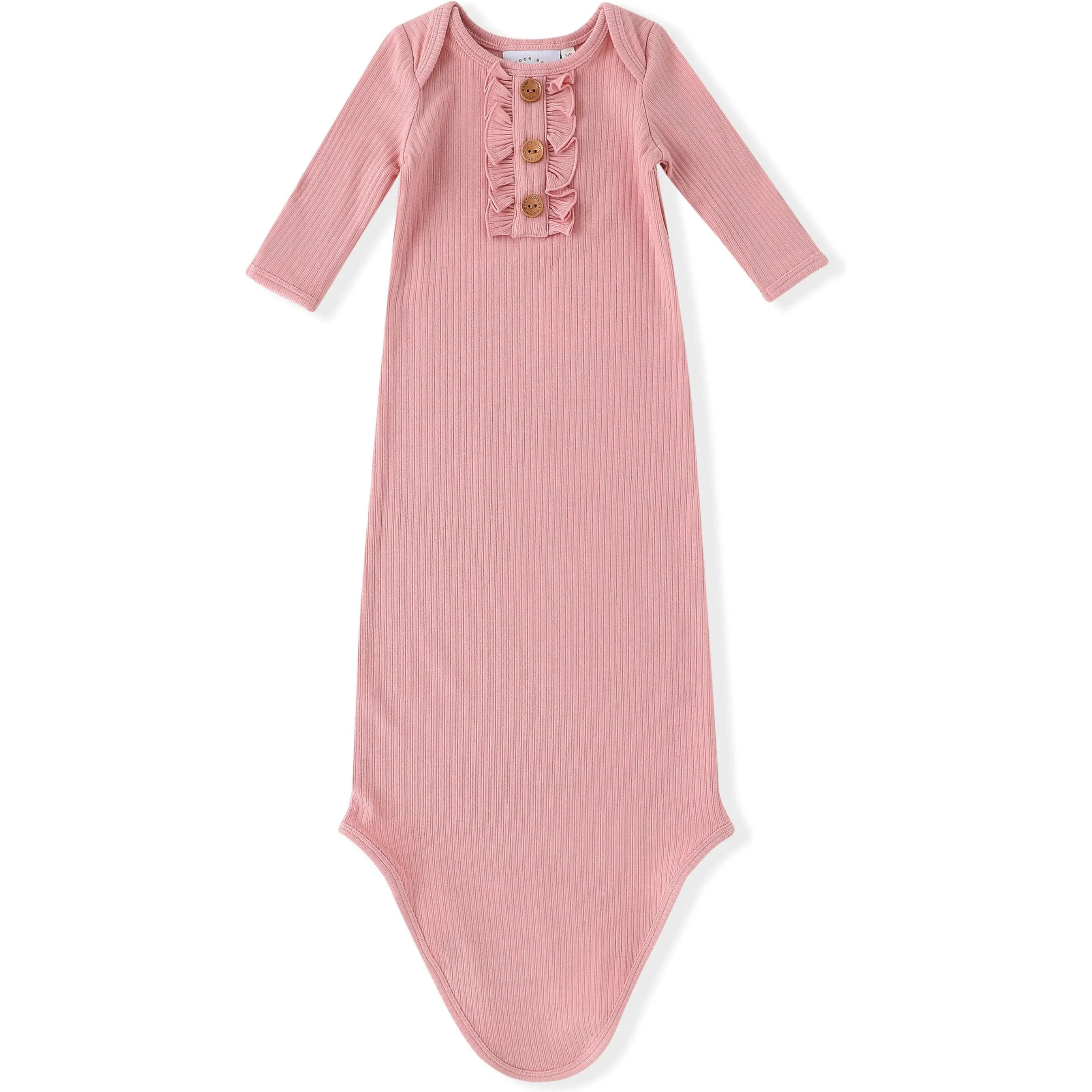 Swoon Baby Clothing Pink Ribbed Knotted Gown
