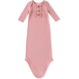 Swoon Baby Clothing Pink Ribbed Knotted Gown