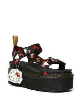 Vegan Hello Kitty Sandal Black Red Bow